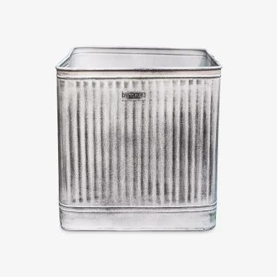 John Lewis Ivyline Hampton Galvanised Metal Outdoor Planter, 34cm