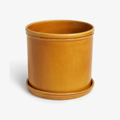 John Lewis John Lewis Classic Glazed Stoneware Planter, Honey