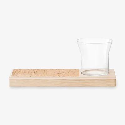 John Lewis LSA International Plateau Glass Planter with Ash Wood & Cork Board