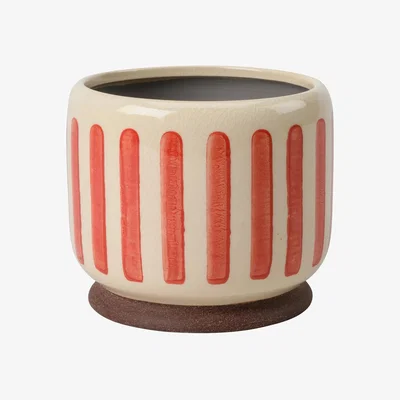 John Lewis Burgon & Ball Striped Stoneware Indoor Plant Pot