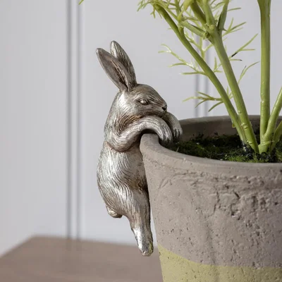 Knees Pippa Hare Pot Hanger - Silver (Pack of 2)