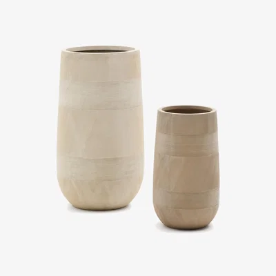 Kave Home Tival beige cement-effect planter Ø 45cm