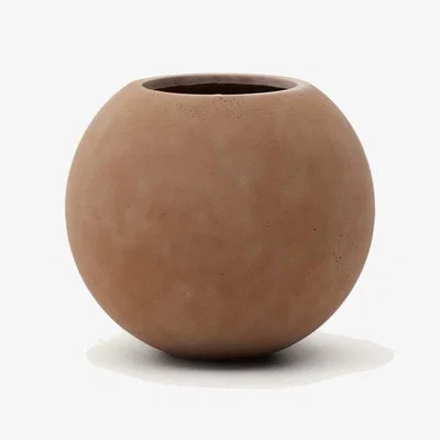 Kave Home Solna terracotta cement-effect planter Ø51cm