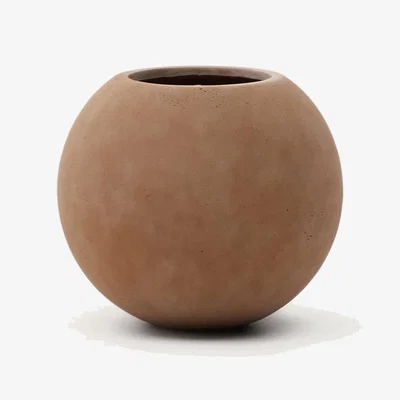 Kave Home Solna terracotta cement-effect planter Ø66cm