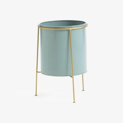 La Redoute Inaya 30cm Diameter Metal and Brass Raised Planter