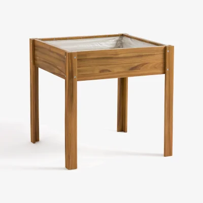 La Redoute Wassif Square Acacia Raised Planter