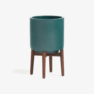 La Redoute Florian 43cm High Walnut Stand Planter