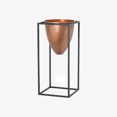 La Redoute 80cm Large Copper Bullet Planter On Black Frame