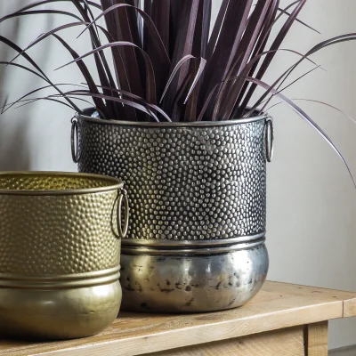 La Redoute 32cm Antique Nickel Planter