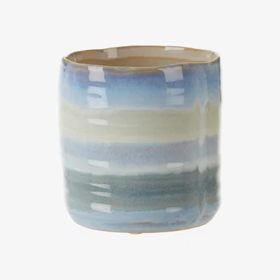 La Redoute Small Stoneware Blue Finish Planter