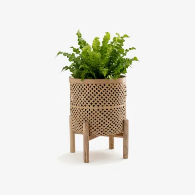 La Redoute Bambu 31.5cm Diameter Raised Bamboo Planter