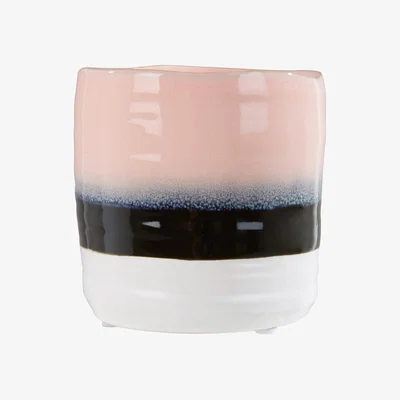 La Redoute Small Tie Dye Effect Planter in Pink/Purple/White Finish