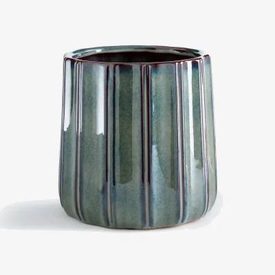 La Redoute Lynoa Textured Ceramic Plant Pot Holder, Diameter 27cm