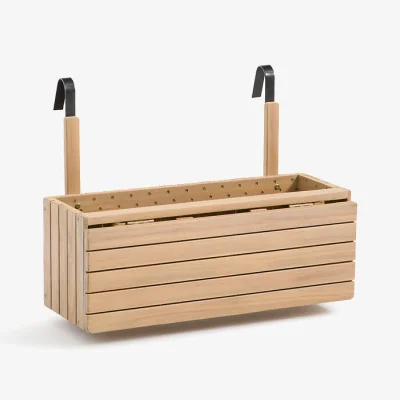 La Redoute Valora Acacia Balcony Planter with Folding Table