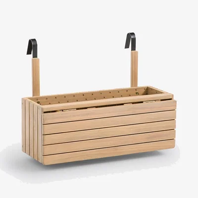 La Redoute Valora Acacia Balcony Planter with Folding Table