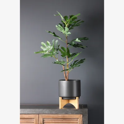 La Redoute 22x  21cm Plain Black Planter on Stand
