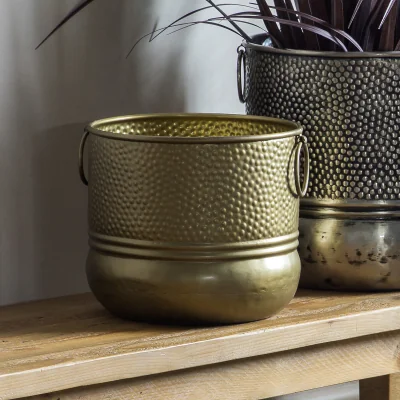 La Redoute 26cm Antique Brass Planter