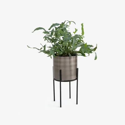 La Redoute Inaya 21cm Diameter Gunmetal Raised Planter