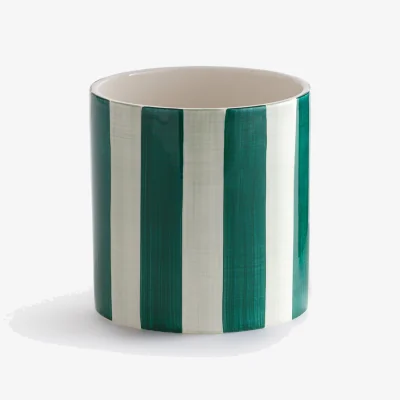 La Redoute Jaoma Striped Ceramic Plant Pot Holder Diameter 14cm