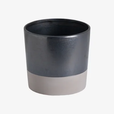 La Redoute 16cm Metallic Grey Ceramic Planter