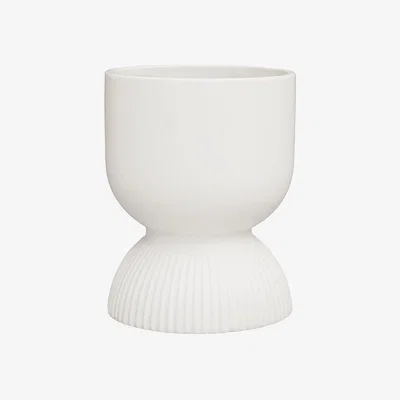 La Redoute 15cm Curved Stoneware Planter White