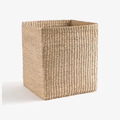La Redoute Azzu Square Woven Straw 40cm Diameter Planter