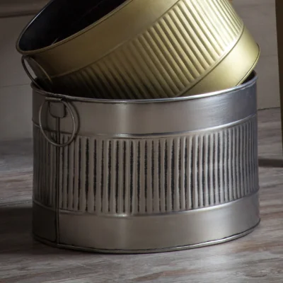 La Redoute 35cm Antique Nickel Planter