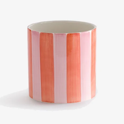 La Redoute Jaoma Striped Ceramic Plant Pot Holder Diameter 14cm