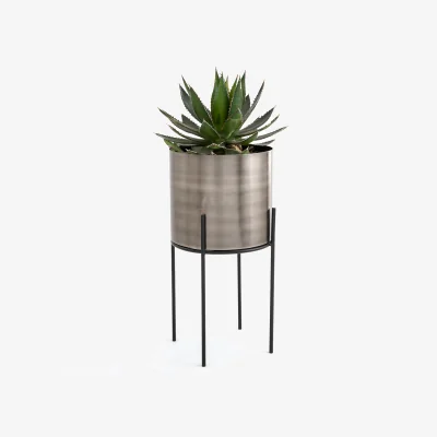 La Redoute Inaya 28cm Diameter Gunmetal Raised Planter