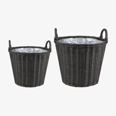 La Redoute Set of Two Polyrattan Lined Planters