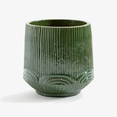 La Redoute Verilia Plant Pot Holder in Glazed Terracotta Height 42.5cm
