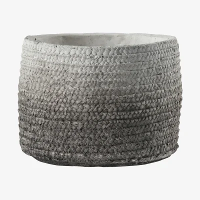 La Redoute 18cm Grey Ombre Stone Planter