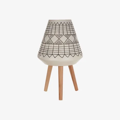 La Redoute 71cm Planter in White/Black with Beech Wood Legs