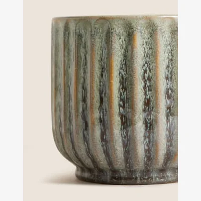 Marks & Spencer M&S Medium Reactive Glaze Planter - Green, Green