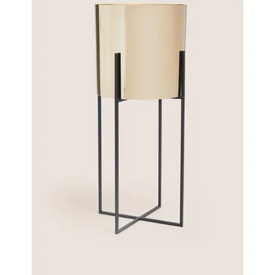 Marks & Spencer M&S Tall Metal Planter with Stand - Gold, Gold