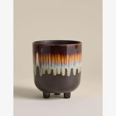 Marks & Spencer M&S Retro Reactive Glaze Ceramic Planter Multi