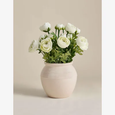 Marks & Spencer M&S Artificial Ranunculus Arrangement in Ceramic Pot White