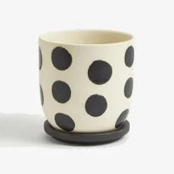 Marks & Spencer M&S Ceramic Polka Dot Planter with Tray - Multi, Multi