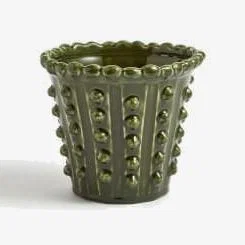 Marks & Spencer M&S Ceramic Glazed Bobble Trim Planter - Green, Green