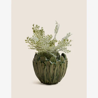 Marks & Spencer M&S Ceramic Petal Planter - Green, Green