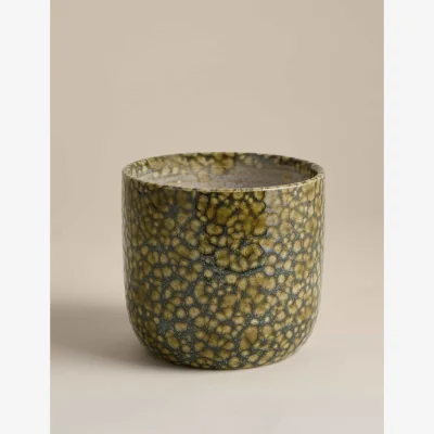 Marks & Spencer M&S Reactive Glaze Ceramic Planter Dark Green