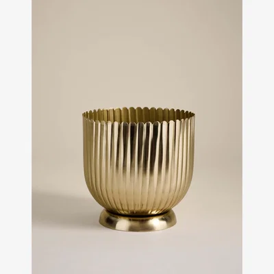 Marks & Spencer M&S Scallop Metal Planter Gold