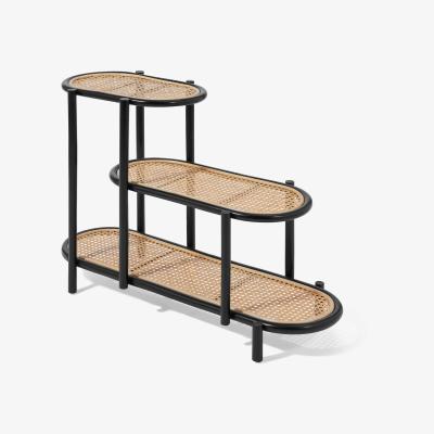 Made.com Agota Three-Tier Planter Stand, Natural & Black Cane