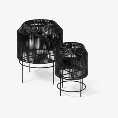 Made.com Lorita Set of 2 Plant Stands, Black Weave
