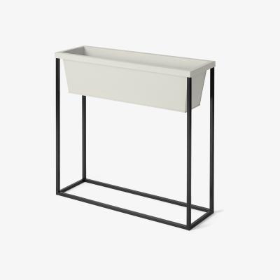Made.com Noor Galvanized Iron Free Standing Rectangular Plant Stand, Stone & Black