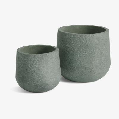 Made.com Colleta Set of 2 Fibre Cement Splatter Effect Planters, Grey