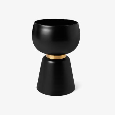 Made.com Alda Large Totem Planter, Black & Gold Band