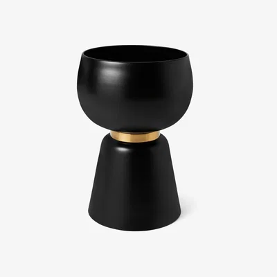 Made.com Alda Large Totem Planter, Black & Gold Band