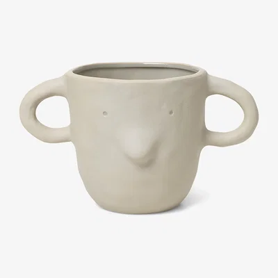 Made in Design Mus XL Flowerpot - / Sandstone - H 15 cm by Ferm Living Beige