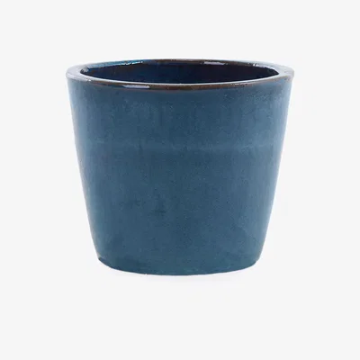 Made in Design Pots Flowerpot - / Enamelled stoneware - Ø 30 x H 25 cm / Handmade by Unopiu Blue